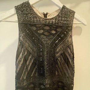 Alice + Olivia sheet lace beaded shell tank